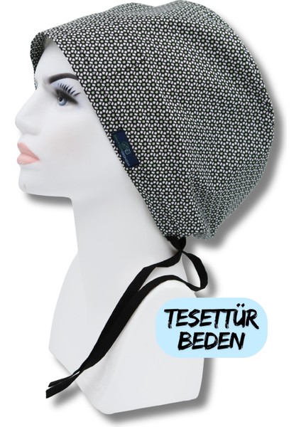 Tesettür Beden Likralı Geometrik Çiçekler Cerrahi Bone Doktor Hemşire Sağlıkçı Hastane Bonesi