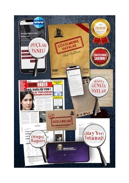 Davalar Dedektiflik Suç Çözümleme Oyunu Akıl Hastanesi Dosyası - Gizem Bulmaca Cinayet Çözme Kutu Oyunları - Katil Bulma Oyunu - Suçlu Kim, Cinayeti Çözebilir Misin? (Dava-6) modelleri