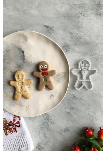 Yıkanabilir - Şeffaf Kurabiye Adam Kurabiye Kalıbı - Şeker Hamuru - Polimer Kil - Seramik