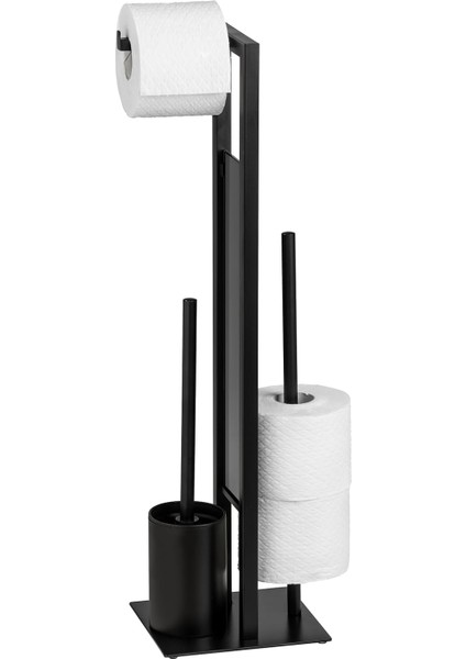 Tuvalet Zemin Seti Rivalta Mat Siyah Tuvalet Fırçası Tutucu Siyah