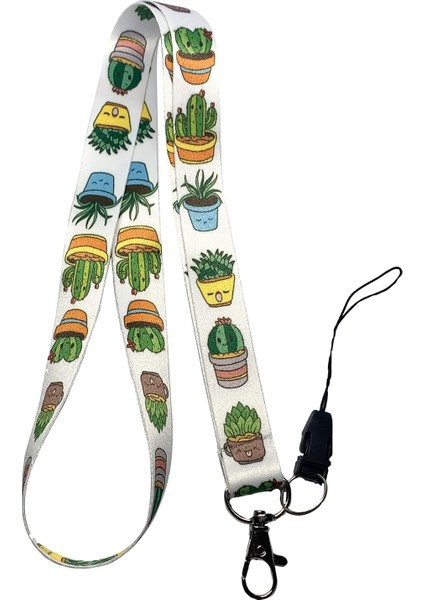Kaktüs Desenli Boyun Ipi Telefon Askısı