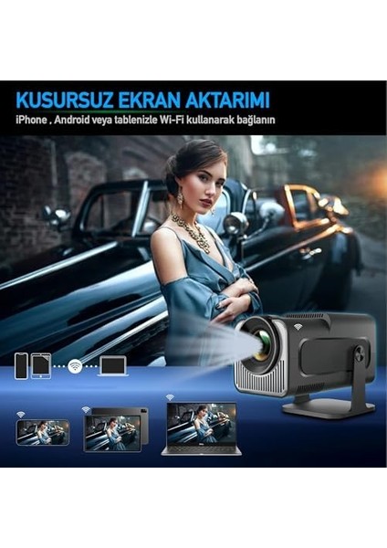 Projektör | Tv Kurulu Full Hd Projeksiyon Projektör Wi-Fi ve Destekli | Sinema Keyfi | Taşınabilir ve Şık modelleri