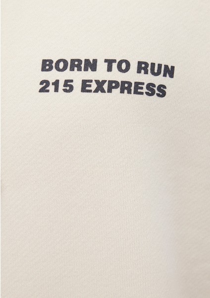 Sırt Baskılı Kapüşonlu Bej Sweatshirt 0S10160-81202