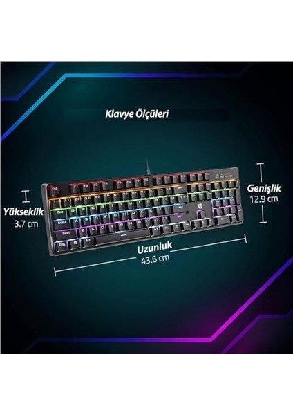 GK100F Mekanik Gaming Oyuncu Klavye Mavi Switch Q modelleri