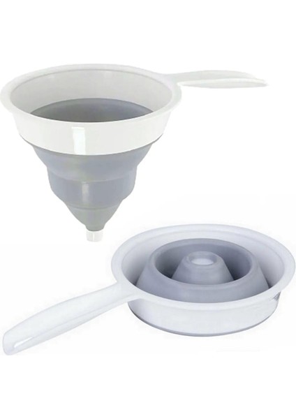 Katlanabilir Saplı Huni, Çok Amaçlı Akordiyon Huni, Esnek ve Pratik Tasarım, Gıda Güvenli Silikon, Saklama ve Temizlik, Mutfak, Seyahat ve Kamp Için Ideal