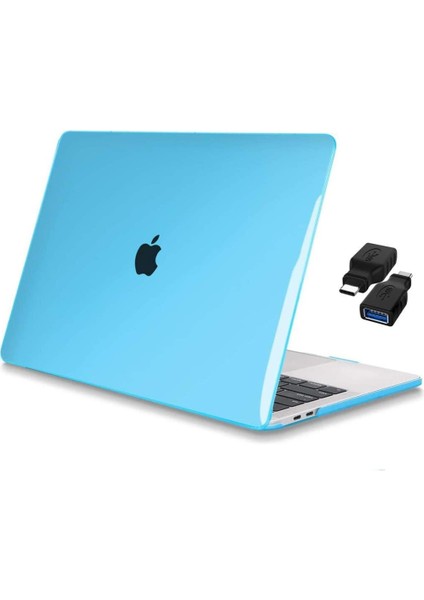 13 Pro M2 A2686 Kristal Mavi Kılıf Koruyucu + USB Çevirici