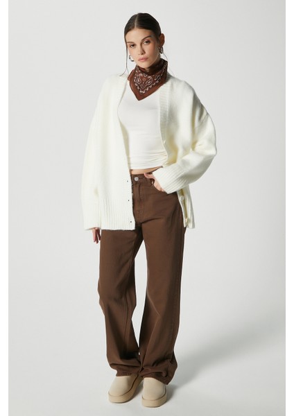 Kadın Alvin Yumuşacık V Yaka Ekru Hırka fiyatları
