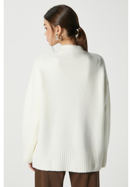 Kadın Alvin Yumuşacık V Yaka Ekru Hırka indirimleri