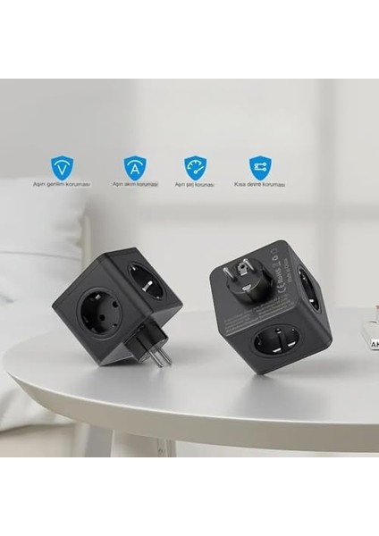 Akım Korumalı Priz, Kablosuz 3&apos;lü Priz Soketi, 3x Priz Girişi, 3x USB Girişi, Ergonomik Priz Çoğaltıcı, Kablosuz Kompakt Tasarım fiyatları
