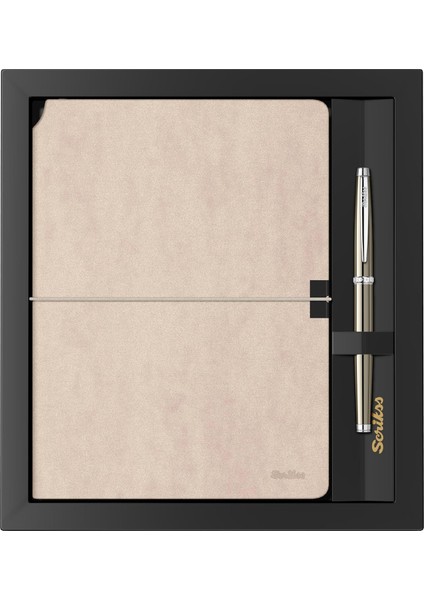 SD600-12 Verona Bej A5 Defter & 800 Titanyum Krom Set
