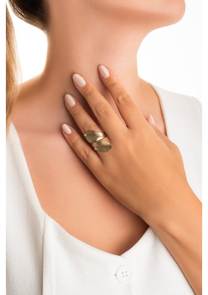 Serena Parıltısı 18 Ayar Sarı Altın Kaplama Gümüş Yüzük fırsatları