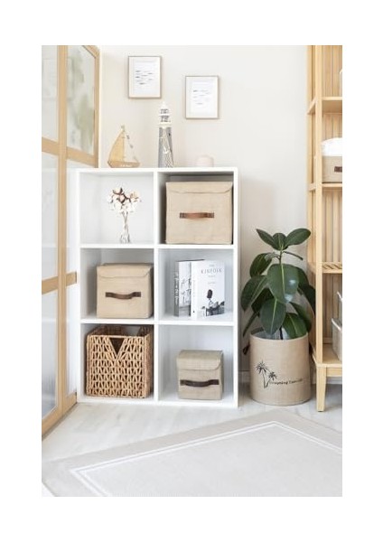 Bee Jüt Dolap Içi Organizer Takı, Makyaj,, Ofis Düzenleyici Kapaklı Saklama Kutusu 30X30X30 cm modelleri