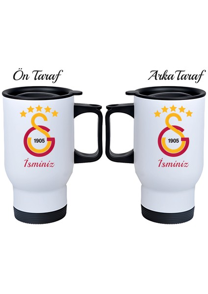 Kişiye Özel Kulplu Çelik Termos Bardak Galatasaray
