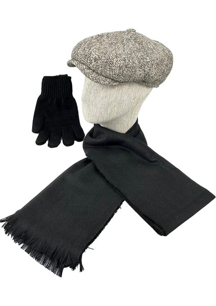 Erkek Yünlü Üçlü Kışlık Set – Kasket Atkı Eldiven