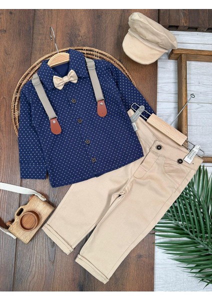 Kids Papyonlu Lacivert Askılı Erkek Bebek 2 Li Takım fiyatları