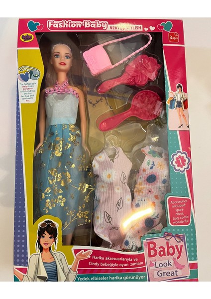 Anlily Oyuncak Bebek 2 Yedek Elbiseli 30 cm Model Bebek M