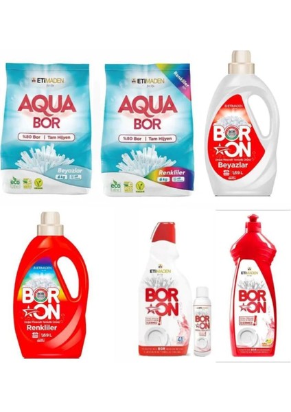 Aquabor Çamaşır Deterjanı Full Temizlik Seti.