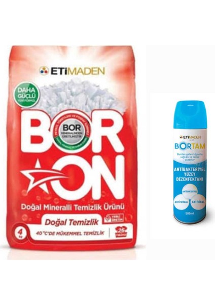 Doğal Mineralli Boron Beyazlar Için 4 kg 26 Yıkama+ Dezenfektan.