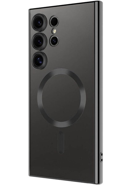 Galaxy S24 Ultra Uyumlu Kamera Korumalı Uyumlu Şarj Özellikli Demre Kılıf-Siy