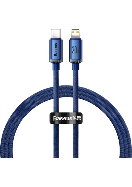 Crystal 20W Type-C To Lightning Kablo 120 cm Mavi
