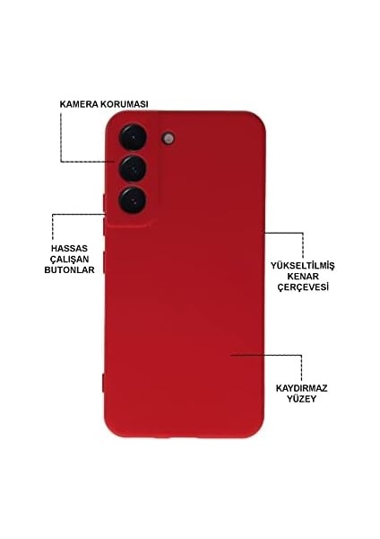 Kzy Iletişim Galaxy S22 ile Uyumlu Kapak Kamera Korumalı Içi Kadife Lansman Silikon Kılıf - Siyah modelleri