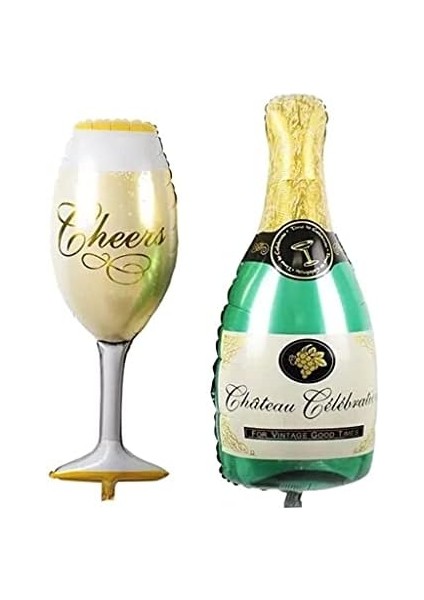 Dev Boy Şampanya Kadeh Folyo Balon Seti fiyatları