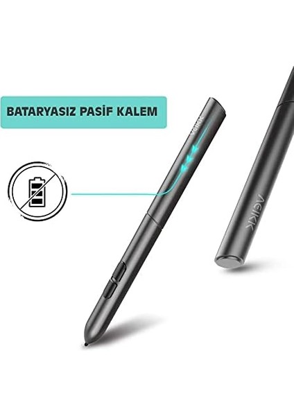Veikk S640 ve A30 Grafik Tabletler Için 8192L Pilsiz Kalem (Veikk fiyatları