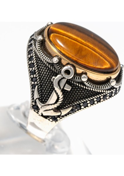 Kaplan Gözü Taşlı 925 Ayar Gümüş Erkek Yüzük – Güç, Cesaret ve Asaletin Sembolü modelleri