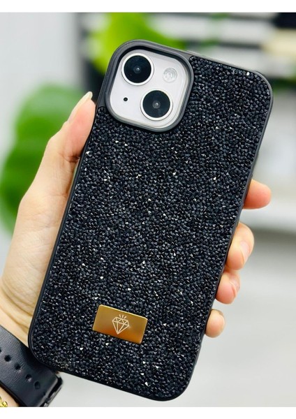 Go Aksesuar 13-14 ve 15 ile Uyumlu Elmas Tasarımlı Taşlı Işıltılı Parlak Pırlanta Silikon Kılıf