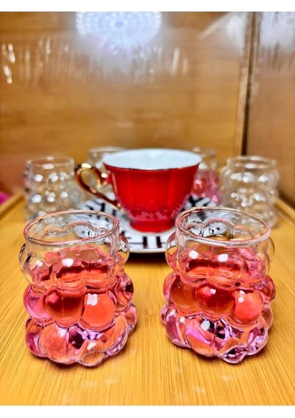 Lı Boncuk Üzüm Sunum Bardağı Espresso Bardağı Dekoratif Kahve Yanı Üzüm Shot Bardağı 6 Adet