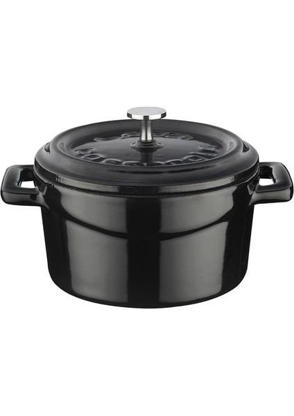 Metal Döküm Mini Tencere, 10 Cm, 0.35 L Hacim, Siyah