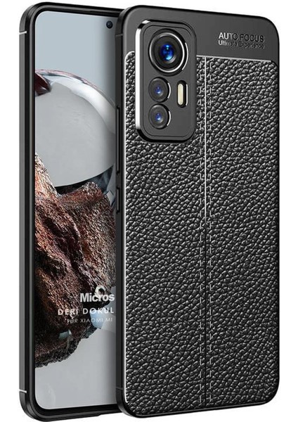 Mi 12 Lite Için Kılıf Deri Dokulu Silikon Siyah [mi 12 Lite ile Uyumlu Kılıf - Siyah]