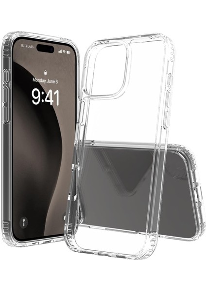 Labs 16 Pro Max ile Uyumlu Air Hybrid Darbe Emici Tpu + Pc Kılıf (Crystal Clear)