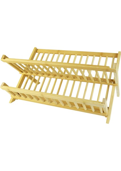 Kitchen Serisi Bambu Katlanabilir Tabaklık - Bulaşıklık 47X32 cm