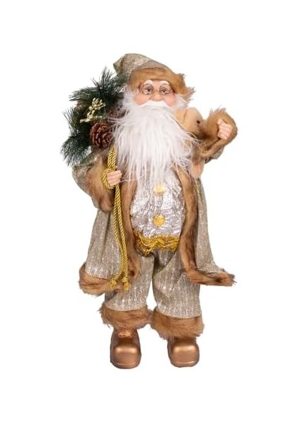 Yılbaşı Baba Hediye Çuvallı Pelüş Ayı Dekorlu 45 Cm. modelleri