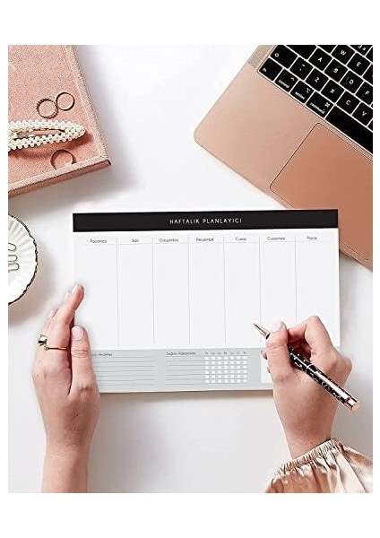 Tanıtım 3&apos;lü Masaüstü Planlayıcı Set Siyah Kenarlı (Günlük, Haftalık, Aylık Planlayıcı) fiyatları