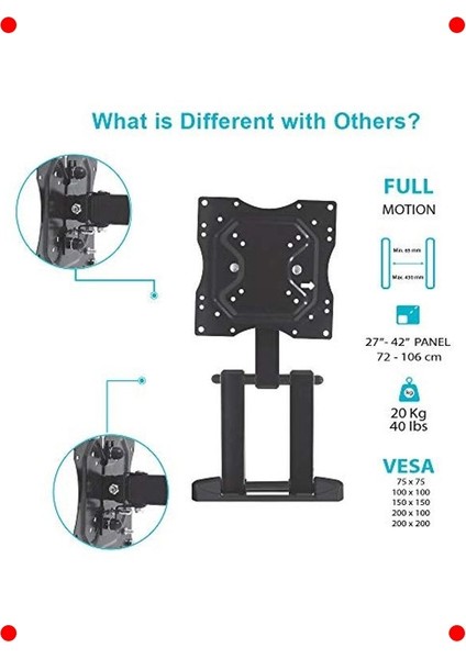 Hareketli Tv Askı Aparatı - Siyah modelleri