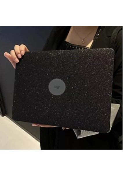 MacBook Pro 13 Inç Kılıf Simli Taşlı Sert Kapak M1 M2 A2338 A2251 A2289 A1708 A1706 A1989 A2159 ile Uyumlu Darbe Çizilme Koruyucu Mat Parlaksiyah modelleri