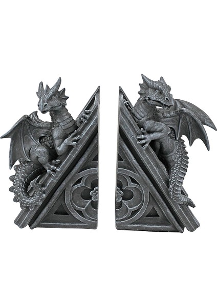 Gotik Ejderhası Şeklinde Kitap Desteği, Ölçüler: 12,5 x 4 x 20,5 cm