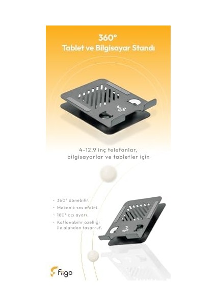 360 Derece Dönebilen Tablet ve Telefon Metal modelleri