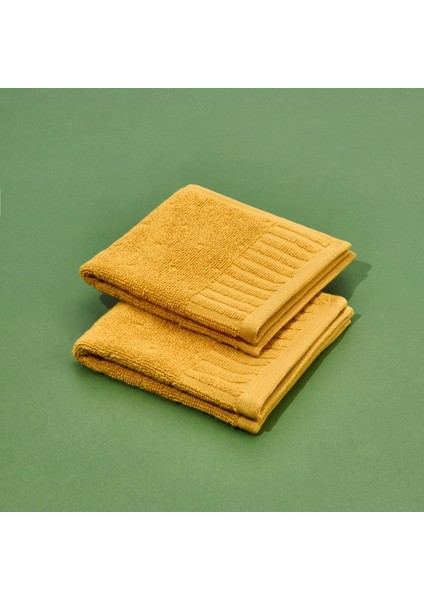 Soft Patte 2'li Havlu Seti - Hardal - 30X30 cm fiyatları