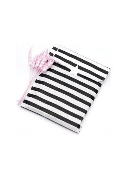 Puantiye Desenli 50 Adet Kese Kağıdı, Beyaz-Siyah, 11X20 cm modelleri