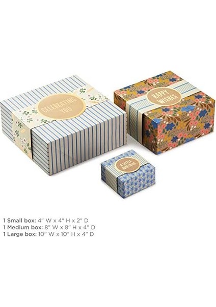 Hediye Kutuları, Sargı, Doğum Günleri, Gelin Duşları, Günü, En Iyi Arkadaşlar Için Çeşitli Boyutlarda (3&apos;lü Paket: Sevimli Çiçekler ve Çizgili) fiyatları