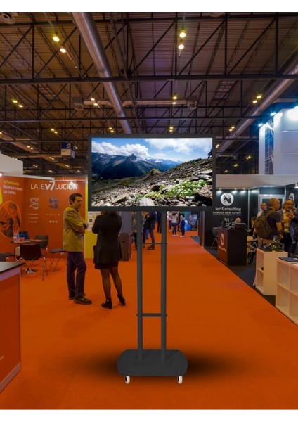 Tekerlekli Televizyon Askı Aparatı / Ünitesi Siyah Renk (Demonte Ürün) fırsatları