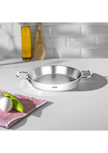 Silver Çelik Italyan Kapaksız Omlet Sahanı - Gri - 20 cm