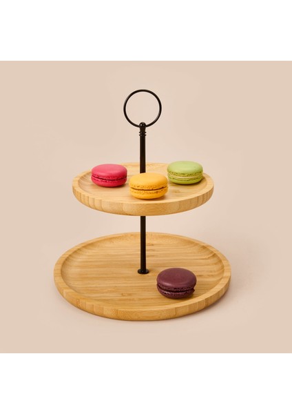 Houseware 2 Katlı Bambu Servis Tabağı - Açık Kahverengi - 21 cm fiyatları