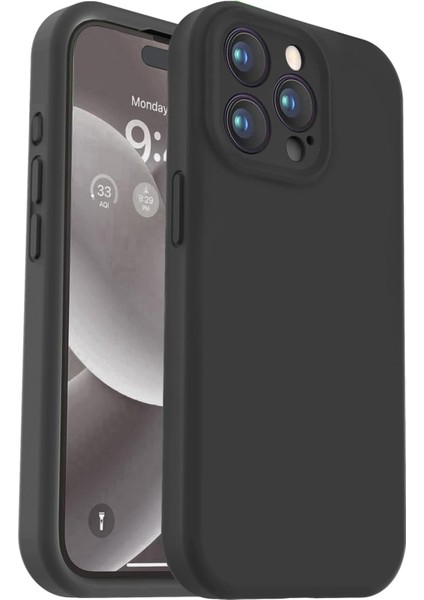 14 Pro ile Uyumlu, Içi Kadife Lansman Kamera Korumalı Kılıf, Şok Emici Full Kasa Koruma Sağlayan Kılıf (Siyah)