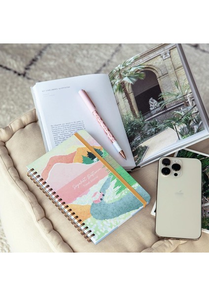 12,5 x 18 cm Spiralli Sert Kapak Seyahat Defteri - Manzara