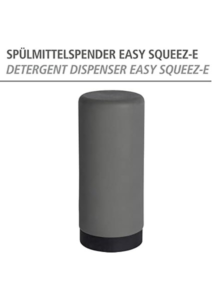 Squeez-E Bulaşık Deterjanı Dispenseri, Mutfakta Bulaşık Deterjanı Için, Dozaj, Sızdırmaz Silikondan Sabunluk, Kapasite 250 Ml, Çap 6 x 14 Cm, Gri fiyatları