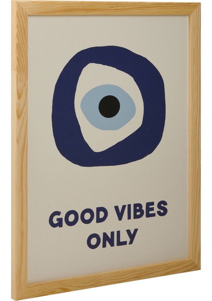 Deco Good Vibes Only Duvar Panosu - Mavi / Beyaz - 30X40 cm modelleri
